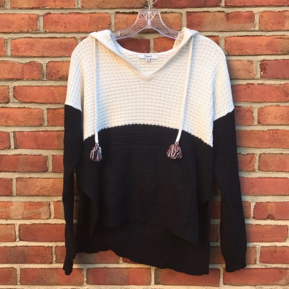 Madewell Black and Cream Sweater